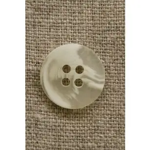 Buet knap hvid/klar 18 mm. - Knapper Hvid, grå og sort