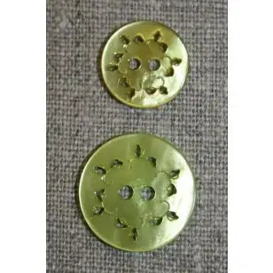 Knap m/hulmønster, lime - Tilbud knapper