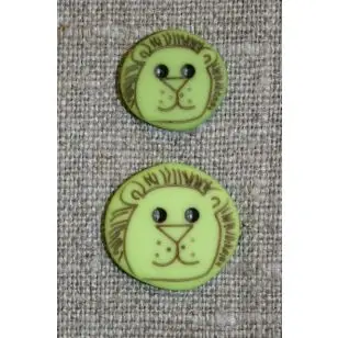 Knap m/løve, lime -18 mm - Børneknapper