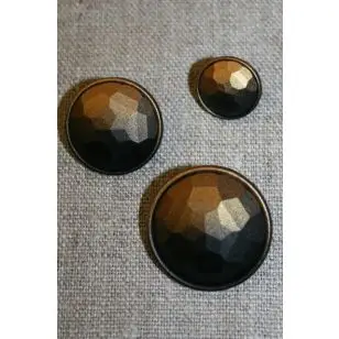 Faset-slebne knapper i metal look, gl.guld - Knapper Brun, beige og off-white