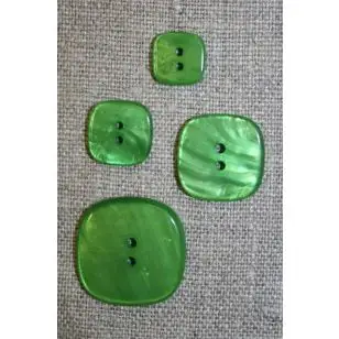 Firkantet knap i 4 str, grøn, 13 mm - Knapper Grøn, gul og orange