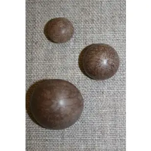 Rund knap i 3 str. brun - Tilbud knapper