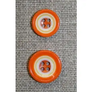 Flerfarvet knap m/cirkler, orange - Knapper Grøn, gul og orange