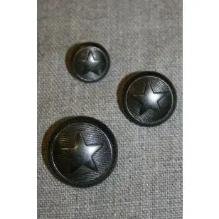 Uniforms-knap m/stjerne gun-metal - Guld-, sølv- og metalknapper