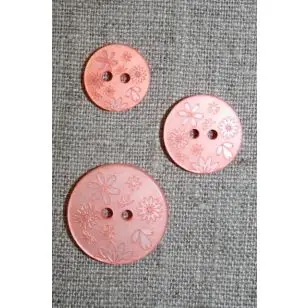 Knap m/blomster, fersken - Knapper Grøn, gul og orange