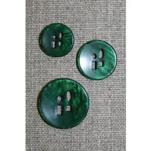 Meleret knap m/sjove huller i 3 str. grøn - Knapper Grøn, gul og orange