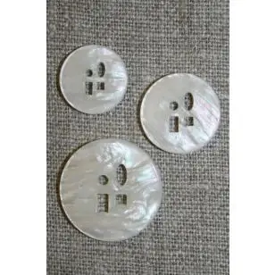 Meleret knap m/sjove huller i 3 str. off-white - Knapper Brun, beige og off-white