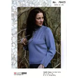 76425 Bluse m/hulmønster & raglan-ærme - Pind 3-3½