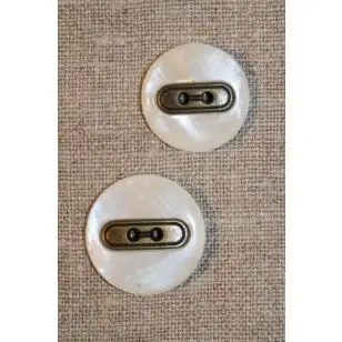 Off-white m/gl.guld - Knapper Brun, beige og off-white