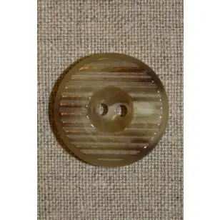 Beige rillet knap 18 mm. - Knapper Brun, beige og off-white