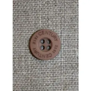 Knap pudder-brun 21st century, 13 mm. - Knapper Brun, beige og off-white