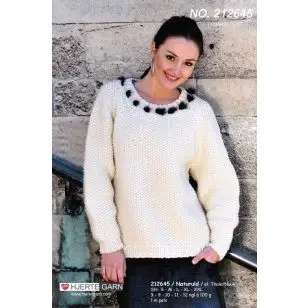212645 Sweater i perlestrik - Pind 6-6½