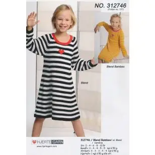 312746 Stribet kjole - Strikopskrifter Børn