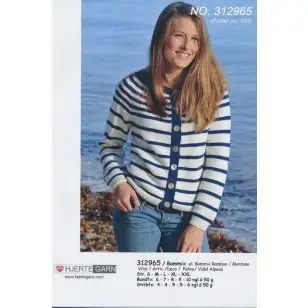 312965 Stribet cardigan - Pind 3-3½