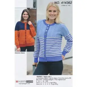 414362 Cardigan m/striber & snoning - Pind 3-3½