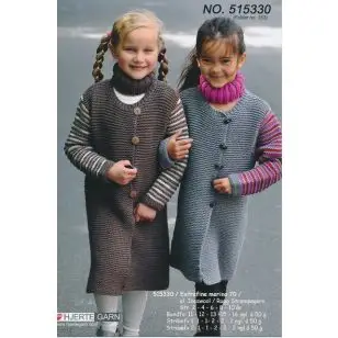 515330 Jakke m/stribede ærmer - Strikopskrifter Børn
