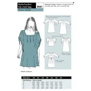 Onion 2021 Kjole - tunika - top med læg - Snitmønstre Onion til voksne