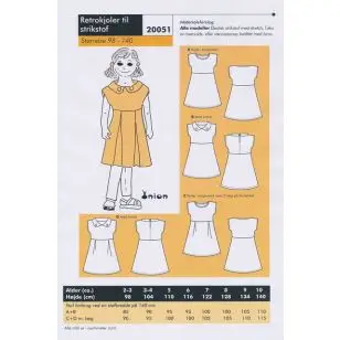 Onion 20051 -Retrokjole til strikstof - Snitmønstre Onion til børn