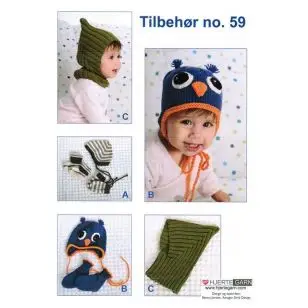 Tilbehør no. 59 Babyhuer/vanter/sokker - Strikkeopskrift tilbehør/filt
