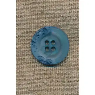 4-huls knap krakeleret støvet blå/denim, 20 mm. - Tilbud knapper