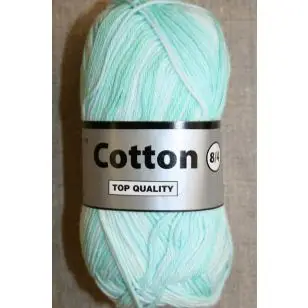 Flerfarvet Cotton 8/4 mint aqua hvid - P: 2½-3½ Cotton 8/4 print