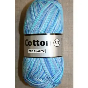 Flerfarvet Cotton 8/4 blå turkis lyseblå - P: 2½-3½ Cotton 8/4 print