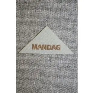 Beige mærke - label trekantet "Mandag" - Tilbud Mærker og Motiver