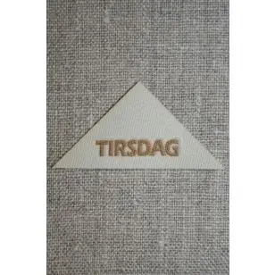 Beige mærke - label trekantet "Tirsdag" - Tilbud Mærker og Motiver