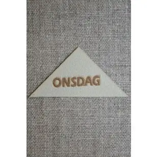 Beige mærke - label trekantet "Onsdag" - Tilbud Mærker og Motiver