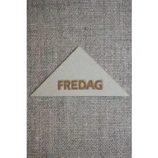 Beige mærke - label trekantet "Fredag" - Tilbud Mærker og Motiver