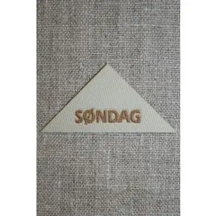 Beige mærke - label trekantet "Søndag" - Tilbud Mærker og Motiver