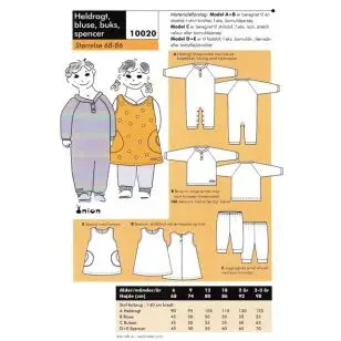 Onion 10020 -Heldragt, bluse, buks, spencer - Snitmønstre Onion til børn