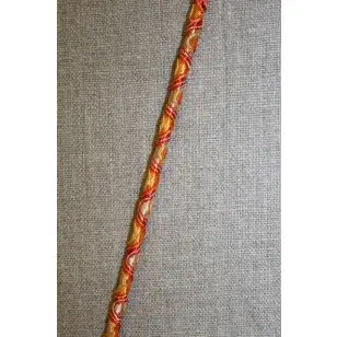 Elastisk anoraksnor med mønster carry-gul orange off-white - Anoraksnor