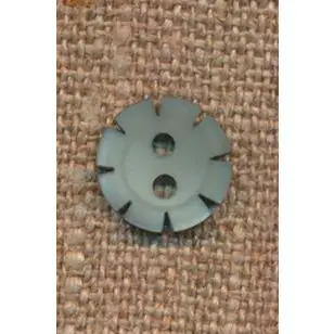 Støvet grøn blomster-knap 12 mm. - Knapper Grøn, gul og orange