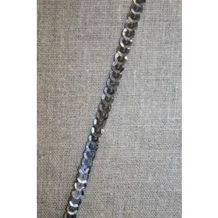 Pallietbånd gl. sølv - koksgrå - Palliet-, Frynse-, Pomponbånd