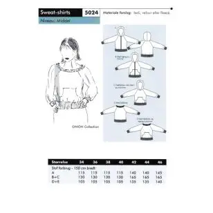 Onion 5024 Sweat-shirt - Snitmønstre Onion til voksne