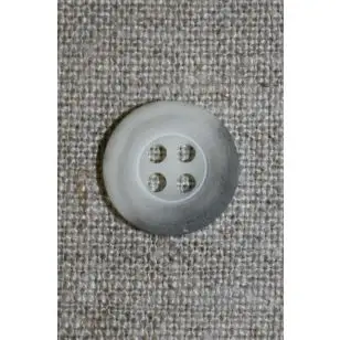 Grå-meleret 4-huls knap, 15 mm. - 