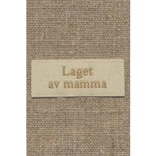 Beige mærke - label "Laget av mamma" - Drengemotiver og fodbold