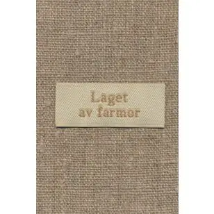 Beige mærke - label "Laget av farmor" - Drengemotiver og fodbold