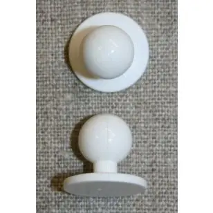 Kokkeknap i hvid - Knapper Hvid, grå og sort