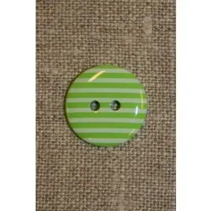 Knap m/striber lime - Børneknapper
