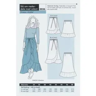 Onion 3036 -Slå om-nederdel med volant - Symønstre
