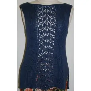 Top med hul-mønster model 1618 strikket i Bommix Bamboo - Inspiration strik