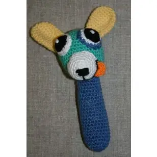 Hæklet rangle med hund - Inspiration strik