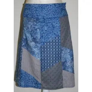 Nederdel i forskellig blå bomuldsstof - Inspiration