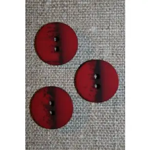 2-huls knap meleret bordeaux - sort, 18 mm. - Knapper Rød/lyserød/lilla