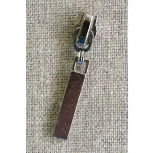 Lynlås-skyder 4 mm. med aflangt vedhæng i sølv - 