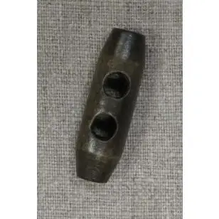 Aflang træknap/knebel mørk 40 mm. - Træ- og Horn-knapper