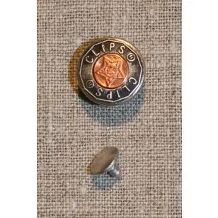 Patent knap koksgrå/kobber - Guld-, sølv- og metalknapper