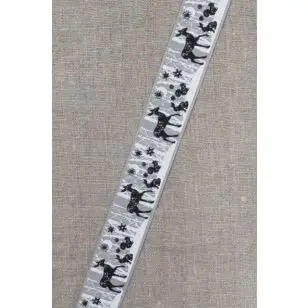 Bånd med træer - dyr i lysegrå - Div. bånd